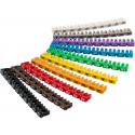 Kaabli markeerimise klambrid, 1.5mm-2.5mm kaablile, 10tk kompektis, värvilised, numbritega 0-9