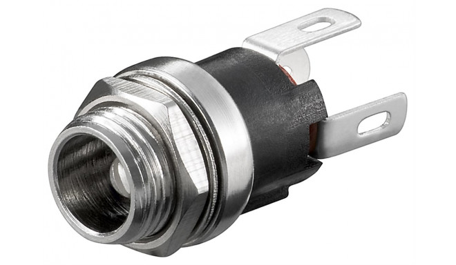 DC chassis socket pin 2.5 mm; closed circuit with solder connection