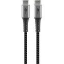 USB-C kaabel 1.0m, metallist pistik, tekstiilist