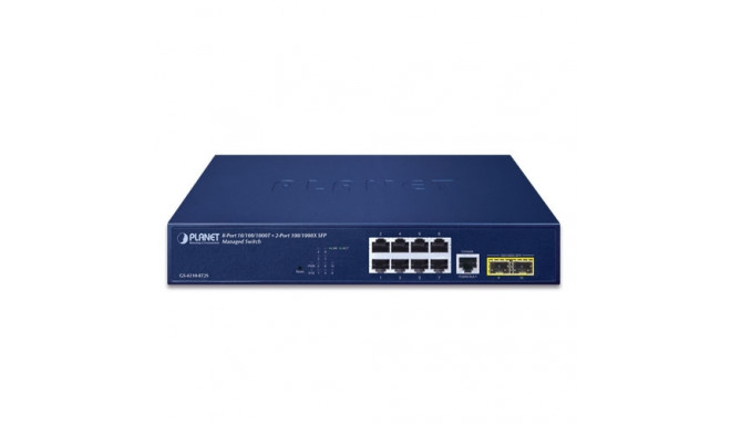 IPv4/IPv6, 8-Port 10/100/1000T + 2-Port 100/1000X SFP L2/L4 SNMP Manageable Gigabit Ethernet Switch(