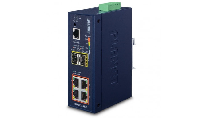 Switch: 4 x 10/100/1000Mbps PoE+, 2 x SFP, 1 x RJ-45 console, Layer 2/4