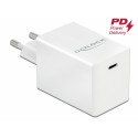 USB laadija 1 x USB-C PD, 100 - 240V > 5V - 20V, 3A, 60W, GaN, valge
