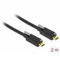 USB-C kaabel C - C 2.0m, must (USB 3.2 Gen2) kruviga
