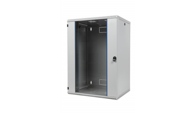 BKT wall hanging cabinet single chamber "TOP" 18U, 600/600/860 (W/D/H mm), RAL 9005 (welded frame-ca