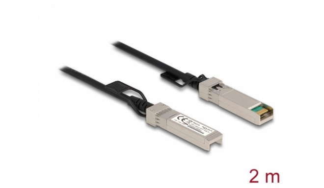 SFP+ kaabel 2.0m, 10-Gigabit Ethernet, must (Twinax)