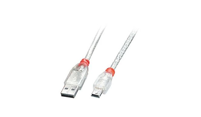 CABLE USB2 A TO MINI-B 2M/TRANSPARENT 41783 LINDY