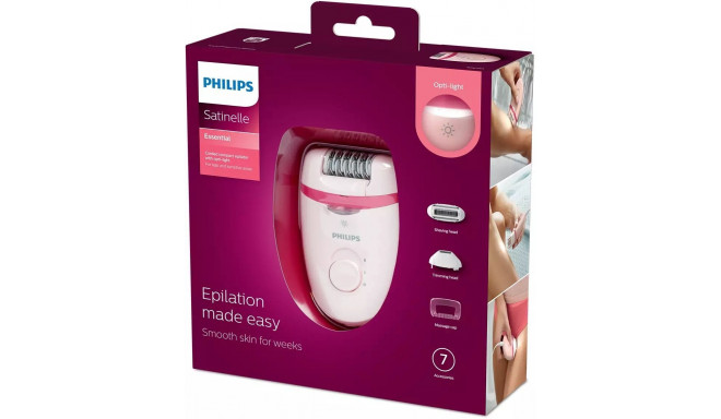 Philips Corded Compact Epilator BRE285/00 Satinelle Essential White/Pink, Corded