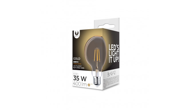 LED Bulb Filament E27 G95 4W 230V 2200K 400lm COG gold Forever Light