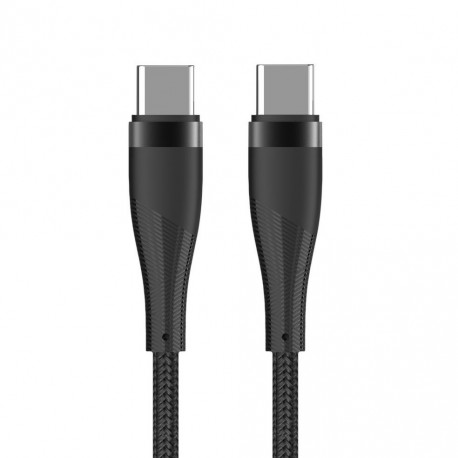 Maxlife MXUC-08 cable USB-C - USB-C 1,0 m 60W black nylon