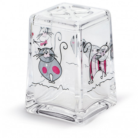 Tatkraft Funny Cats Toothbrush Holder Durable ShatterProof Acryl
