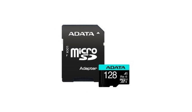 ADATA Premier Pro UHS-I U3 128 GB, micro SDXC, Flash memory class 10, with Adapter