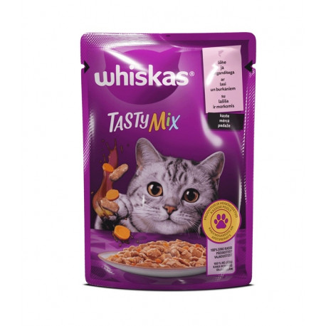 CAT FOOD CANN ADULT WHISK SALM CARRO 85G