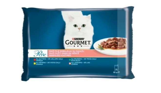 CAT GOURMET PERLE WITH BEEF 4X85G