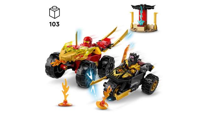 LEGO Ninjago Kai ja Rasi auto- ja mootorrattalahing