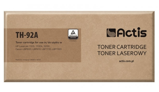 Actis TH-92A Toner (replacement for HP 92A C4092A, Canon EP-22; Standard; 2500 pages; black)