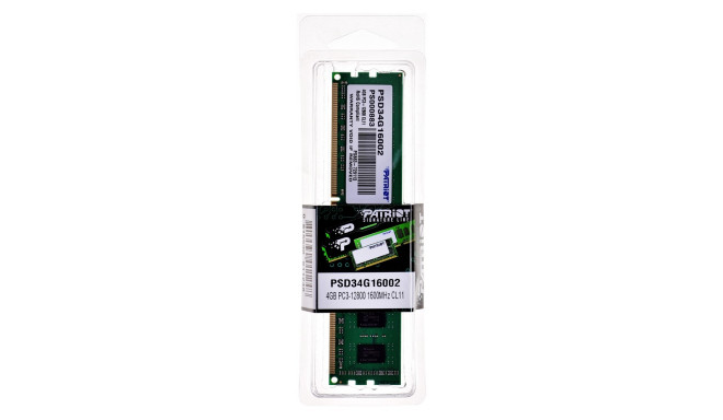 Patriot RAM 4GB PC3-12800 DDR3 1600MHz