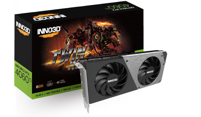 GRAPHICS CARD INNO3D Geforce RTX 4060 TI TWIN X2 NVIDIA 8 GB GDDR6 DLSS 3