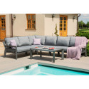 Garden furniture set TOMSON table and corner sofa, grey