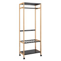 Hallway rack FOREST 60x38xH170cm, natural/black