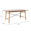 Dining table EMERALD 180x90xH75cm, light oak