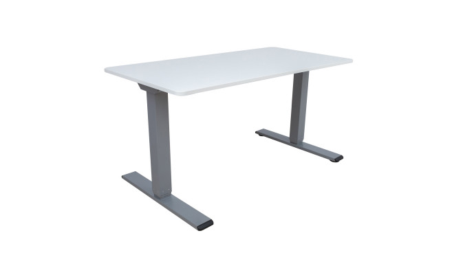 Töölaud ERGO OPTIMAL 2-mootoriga 160x80xH62-127cm, hallikasvalge/hõbehall