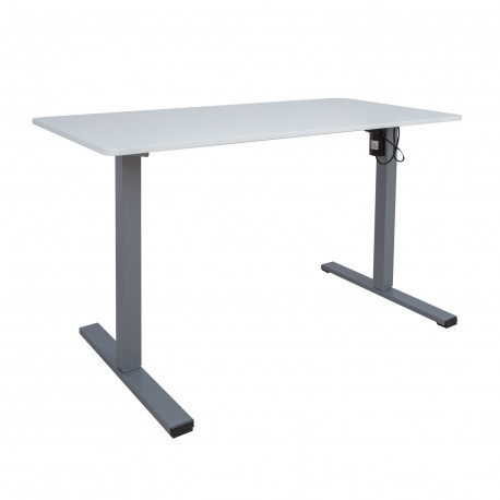 Töölaud ERGO OPTIMAL 1-mootoriga 120x60xH71-116cm, valge/hõbehall