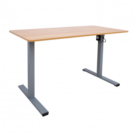 Töölaud ERGO OPTIMAL 1-mootoriga 120x60xH71-116cm, tamm/hõbehall