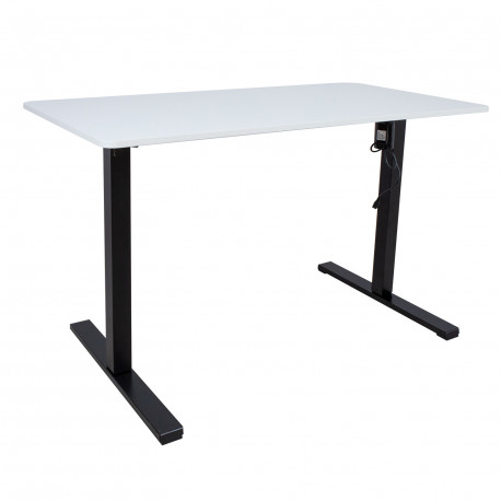 Töölaud ERGO OPTIMAL 1-mootoriga 120x60xH71-116cm, valge/must