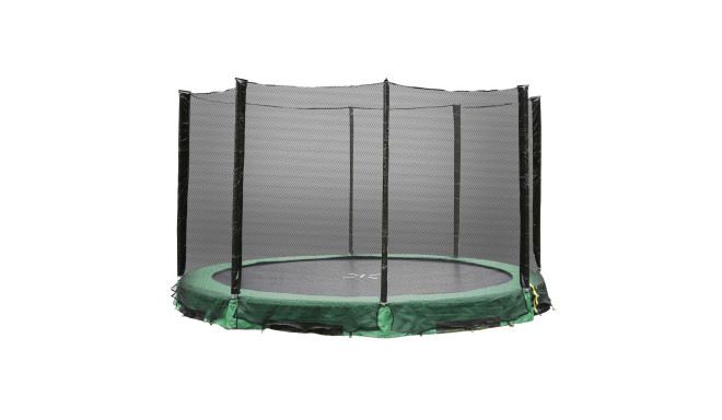 In-ground trampoline with enclosure and green pad D426cm