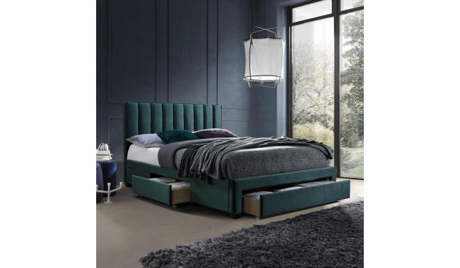 Bed GRACE with mattress HARMONY TOP 160x200cm, green