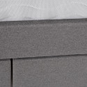Voodi GENESIS 90x200cm, madratsiga HARMONY UNO, hall, 98x220xH78cm, MDF, polüesterkangas