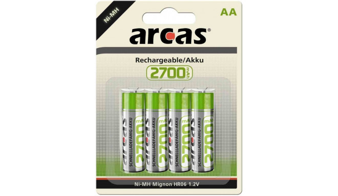 Arcas 17727406 AA/HR6, 2700 mAh, Rechargeable Ni-MH, 4 pc(s)