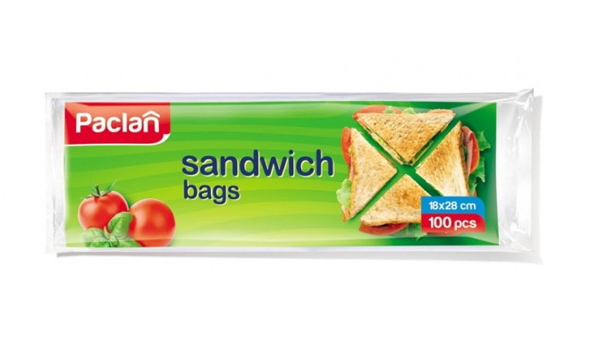 BAGS FOR SANDWICHES 100PCS, WITH CLIPS