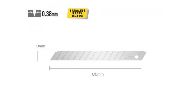 OLFA AB-50S stainless steel blades, 50pcs 9mm