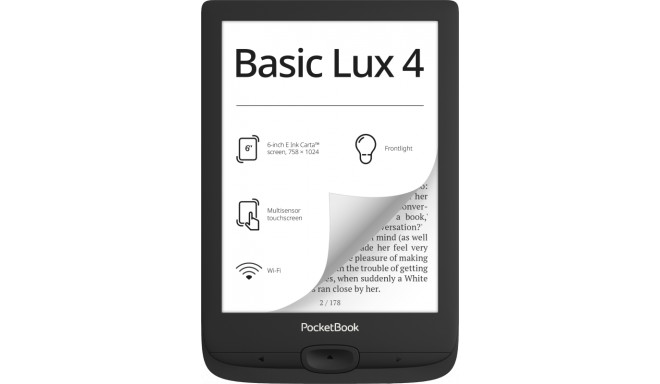 PocketBook e-luger Basic Lux 4 6" 8GB, must