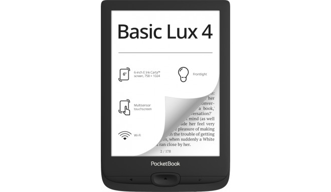 PocketBook e-reader Basic Lux 4 6" 8GB, black