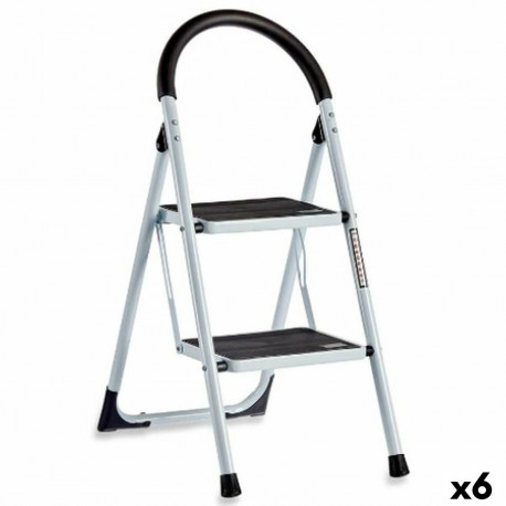 Folding ladder Kipit GH1402 GH1402 White Black Grey Metal 38 x 50 x 84 cm (6 Units)