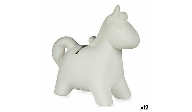 Paint Your Own Money Box Unicorn Ceramic 6,4 x 13 x 14 cm (12 Units)