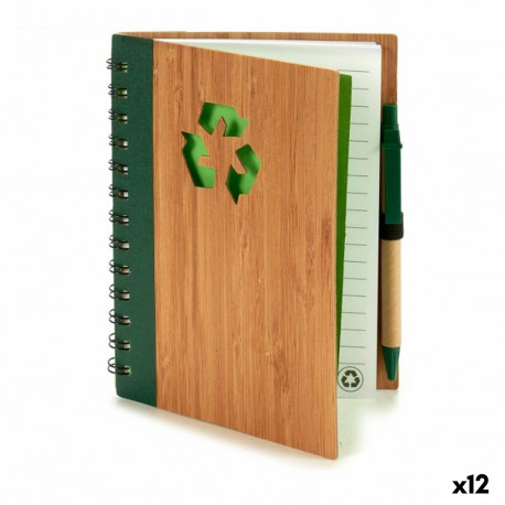 Spirālklade ar Pildspalvu Pincello AR1810136 1 x 18 x 14 cm Bambuss (12 gb.)
