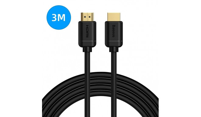 Kaabel HDMI-HDMI 3.0m (HDMI 2.0) must 4K 60Hz, BASEUS