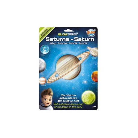 Fosforestseeruv kleebis 3D planeet - Saturn, Buki