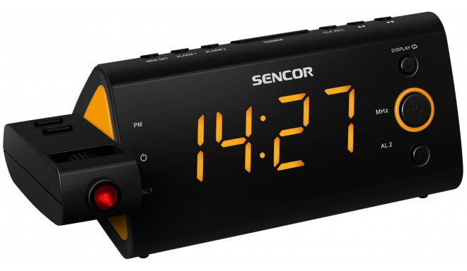 Clock radio Sencor, black/orange