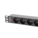 Lanberg PDU-09E-0300-BK power distribution unit (PDU) 9 AC outlet(s) 1U Black