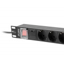 Lanberg PDU-08F-0200-BK power distribution unit (PDU) 8 AC outlet(s) 1U Black