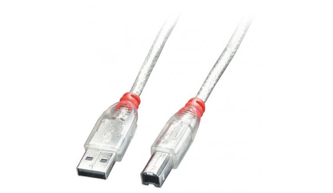 Lindy 2m USB 2.0 Cable - Type A To B, Transparent