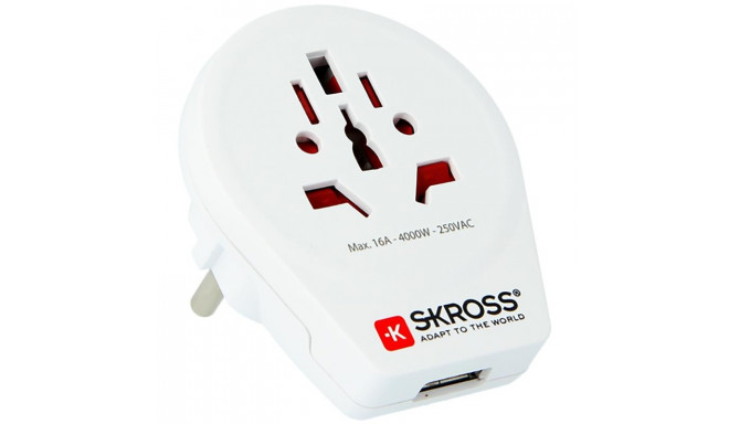 Reisiadapter Skross Euroopa + USB 1.500266