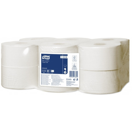 Toilet paper Tork Universal Mini Jumbo T2, 2 layers, 9.1cm x 150m, white 12 pcs