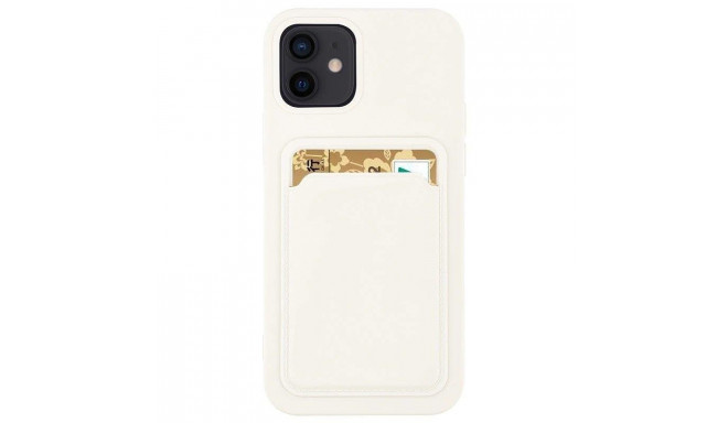 Card Case Silicone Wallet Case with Card Slot Documents for Samsung Galaxy S21 Ultra 5G white