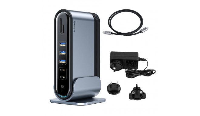 HUB Baseus CAHUB-DG0G 3x USB 3.2 Gen 1 / 2x USB-A / 2x USB-C / SD card reader, micro SD / AUX / 3x H