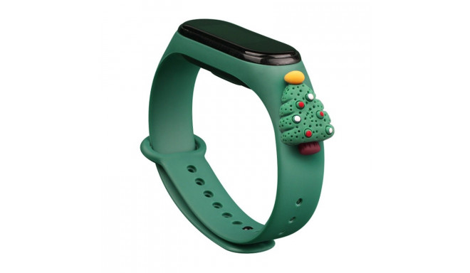 Strap Xmas for Xiaomi Mi Band 3 / 4 Christmas Silicone Strap Bracelet with Christmas Tree - Dark Gre